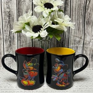 Set of 2 Disney Mickey & Minnie 16oz coffee mug set